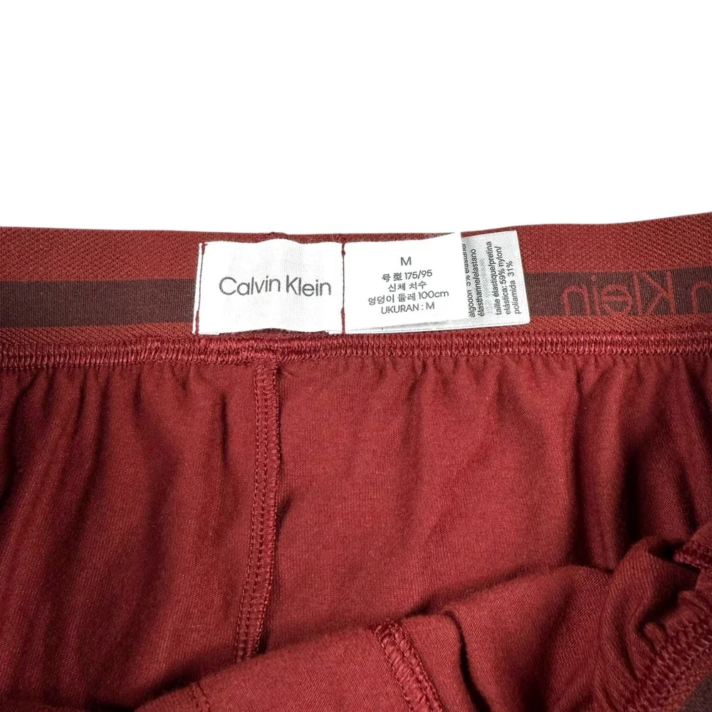 Calvin Klein Pajama Jogger Pants Mens Medium‎ M Burgundy Monogram Logo